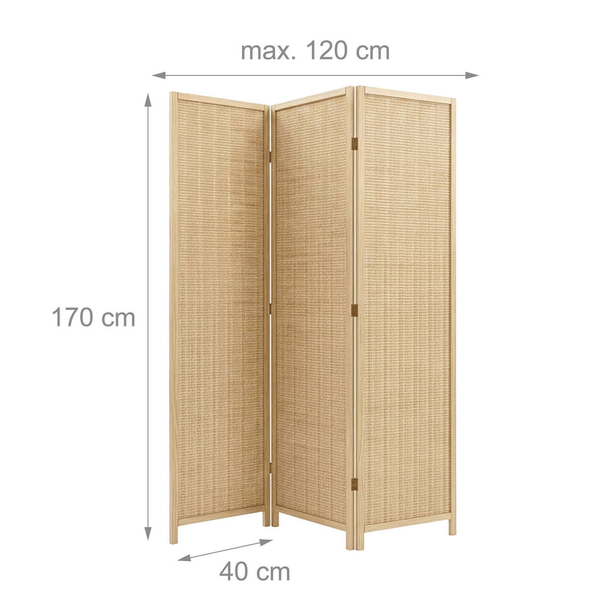 PARAV. - světle hnědá, dřevo (120/170/2cm) - Relaxdays