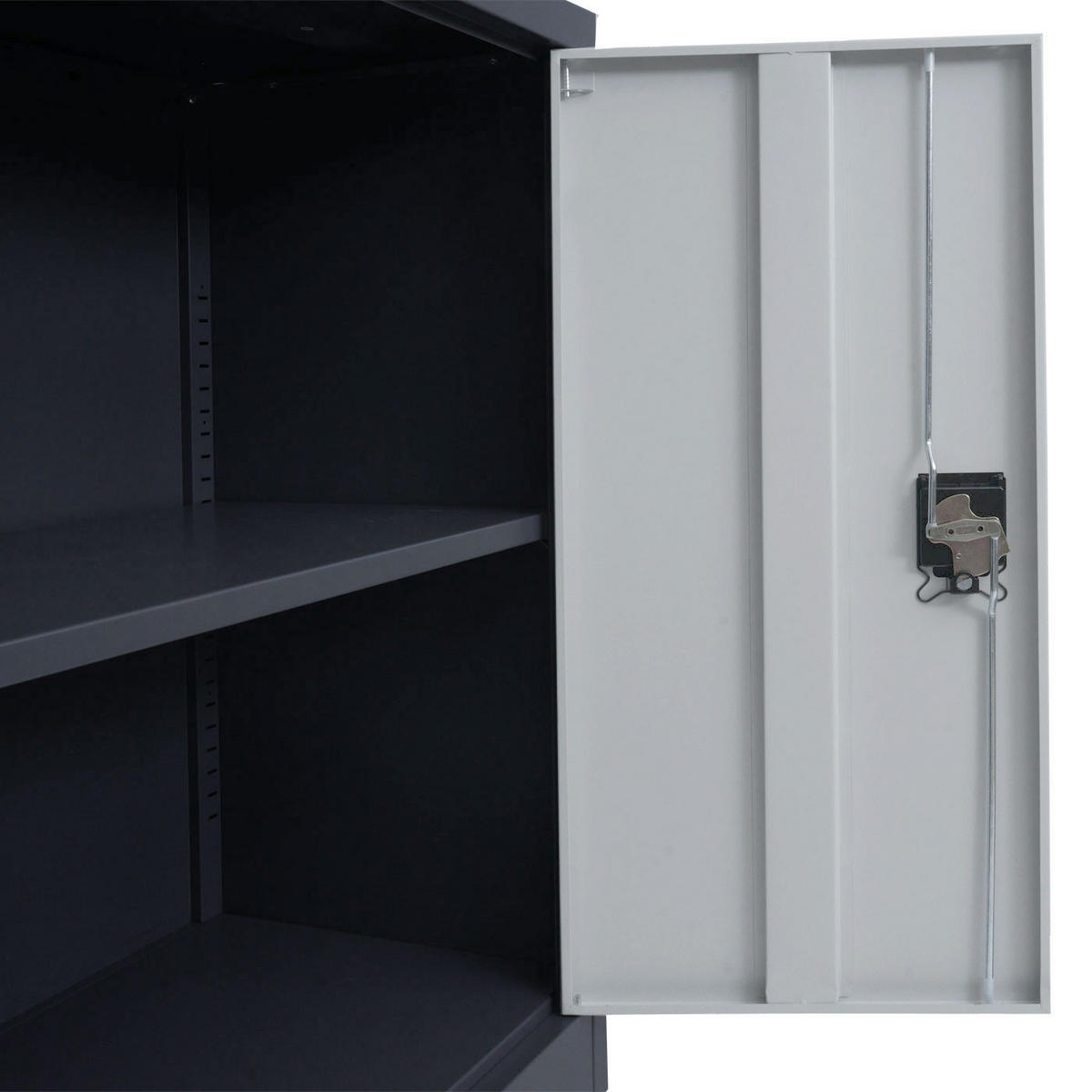 AKTENSCHRANK rollbar HxBxT 98x80x40cm 2 Türen abschließbar Stahl Dunkelgrau-Hellgrau - Dunkelgrau, Metall (80/98/40cm) - PROREGAL