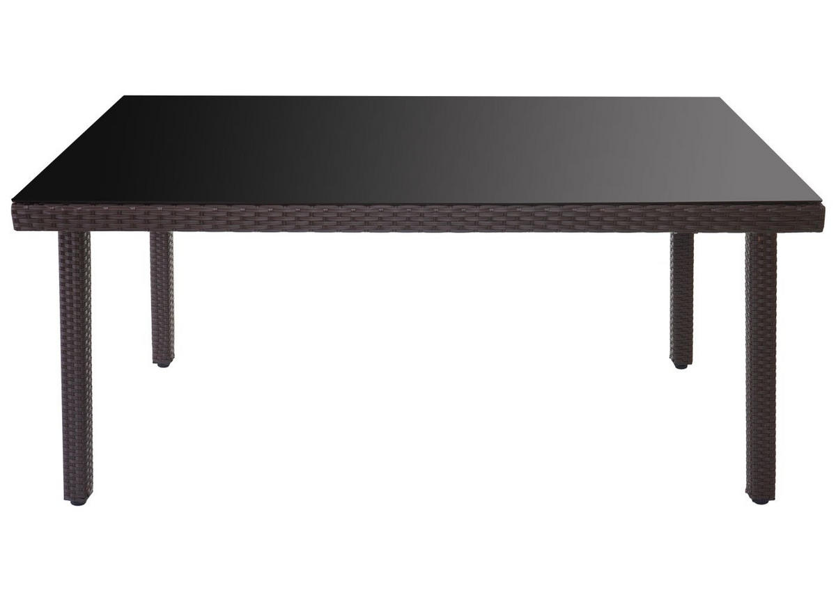 POLY-RATTAN-GARNITUR Braun, Cremeweiß - Braun/Weiß, Kunststoff - MCW