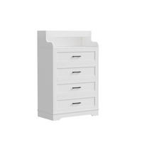 KOMMODE 4 Schubladen mit LED-Beleuchtung, skandinavisch, weiß - Weiß, Holz (73/114/39cm)