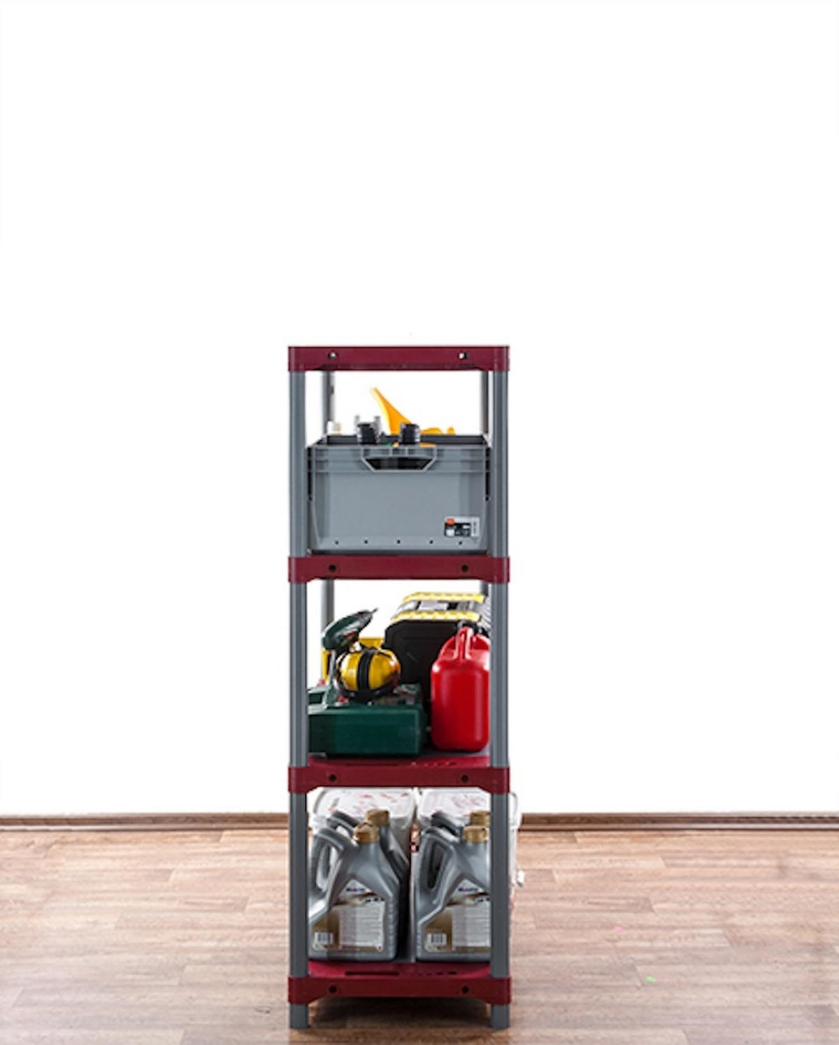 KUNSTSTOFFREGAL GREY BEAR Low 138x80x46cm Fachlast 120kg Grau-Rot - Rot, Kunststoff (80/138/46cm) - PROREGAL