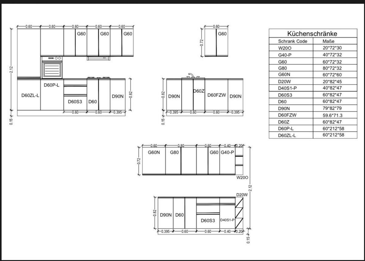 WINKELKÜCHE 320 cm x 280 x 260 cm - Aspen KA17-M320 - in Grau/Hochglanz - Grau, Holz (860/212/58cm)