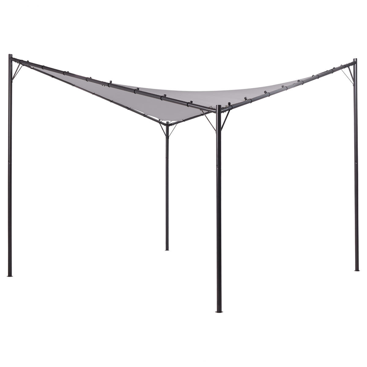 PERGOLA Stahl grau 300/300 cm Aventine - Schwarz/Grau, Kunststoff (300/260/300cm) - Beliani