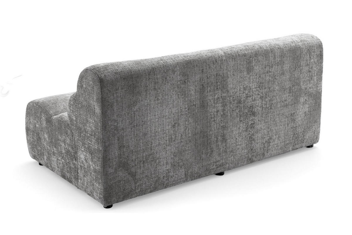 2-SITZER modulares Sofa VEER, Breite 213 cm Chenille Webstoff Grau - Schwarz/Grau, Holz/Kunststoff (213/75/95cm) - Muffo