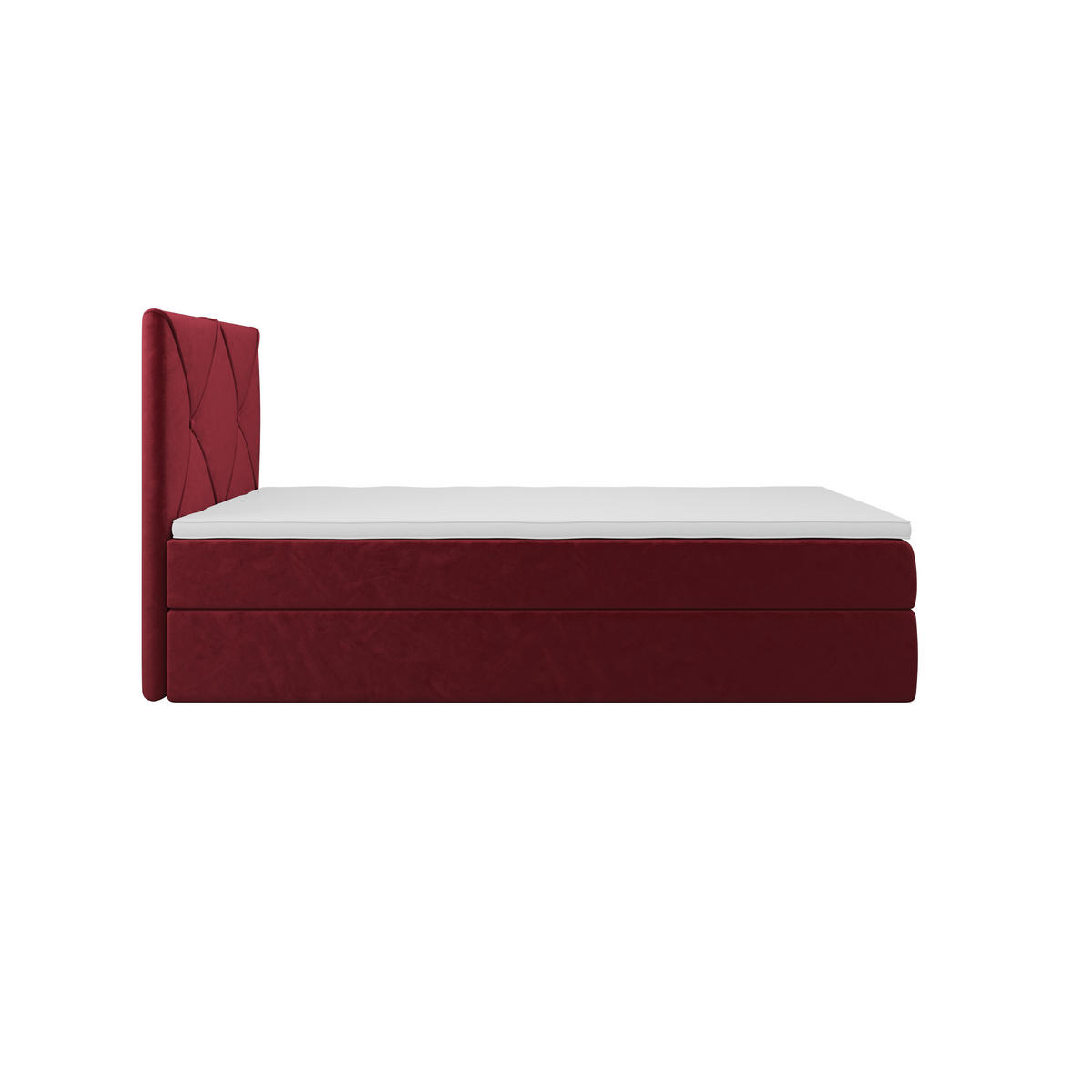 BOXBETT ALTEA 90x200 Monolith 59, mit Matratze H3, Bonell und Topper, Rot - Rot, Holz/Kunststoff (90/200cm) - Bedante