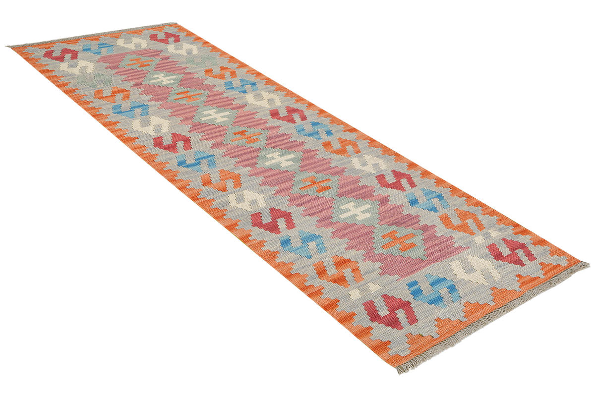 HANDWEBTEPPICH Kelim Gashgai Rosa 191/60 cm Schurwolle - Pink, Textil (60/191cm) - Looma