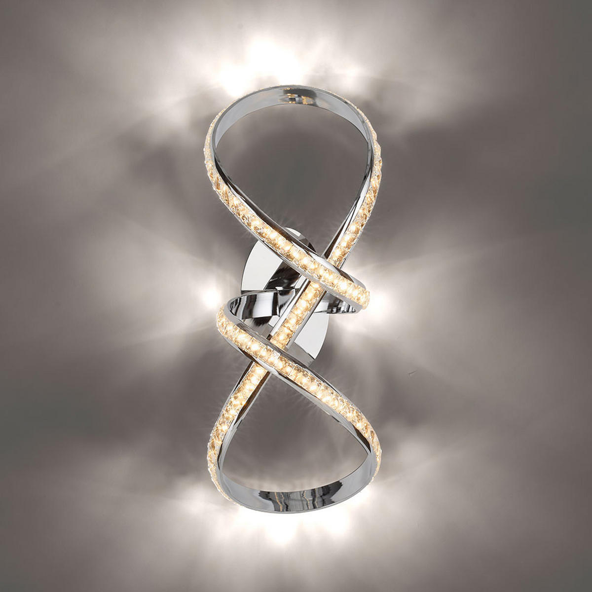 LED DECKENLEUCHTE Metall Chrom Silber Simply Dim - Silberfarben, Metall (65/25/25cm)