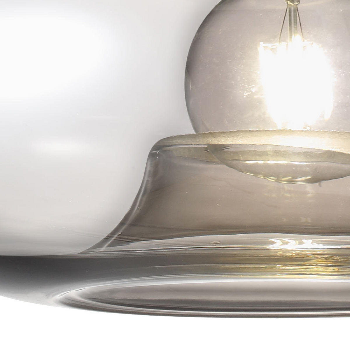 LED HÄNGELEUCHTE LILLE Grau Metall Glas - Grau, Glas (40/40/150cm) - Nowa