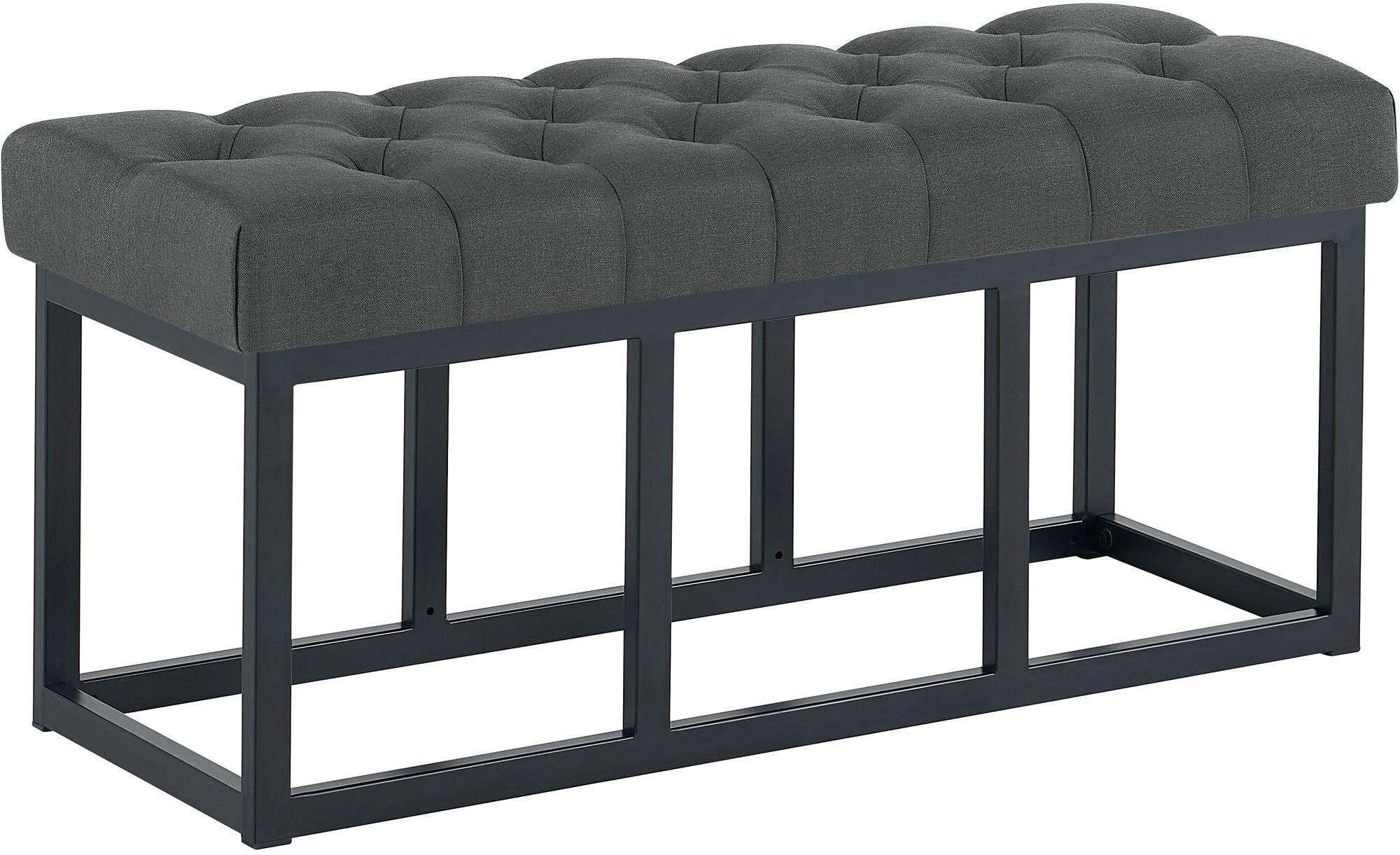 SITZBANK 100/38 cm Stoff Dunkelgrau - Dunkelgrau/Schwarz, Textil/Metall (100/46/38cm) - CLP