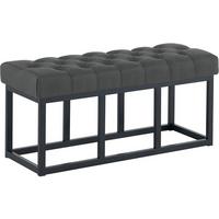 SITZBANK 100/38 cm Stoff Dunkelgrau - Dunkelgrau/Schwarz, Textil/Metall (100/46/38cm) - CLP