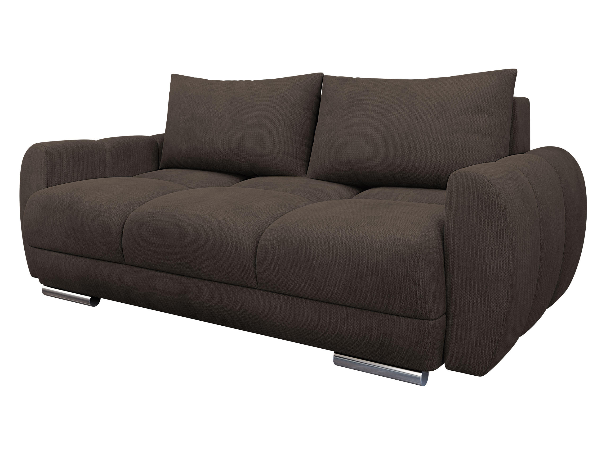SOFA Logo 2 - Dunkelbraun/Silberfarben, Holz/Kunststoff (186/89/97cm) - MIRJAN24