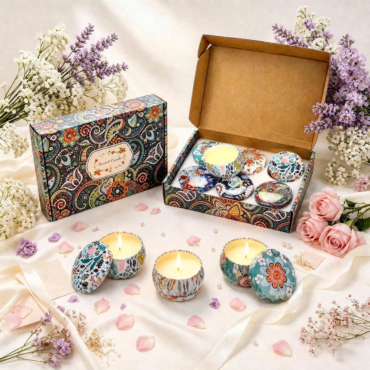 DUFTKERZEN 6-teiliges Set Sojawachs Aromatherapie 2,5 OZ/ST - Multicolor, Paraffin (4.2cm)