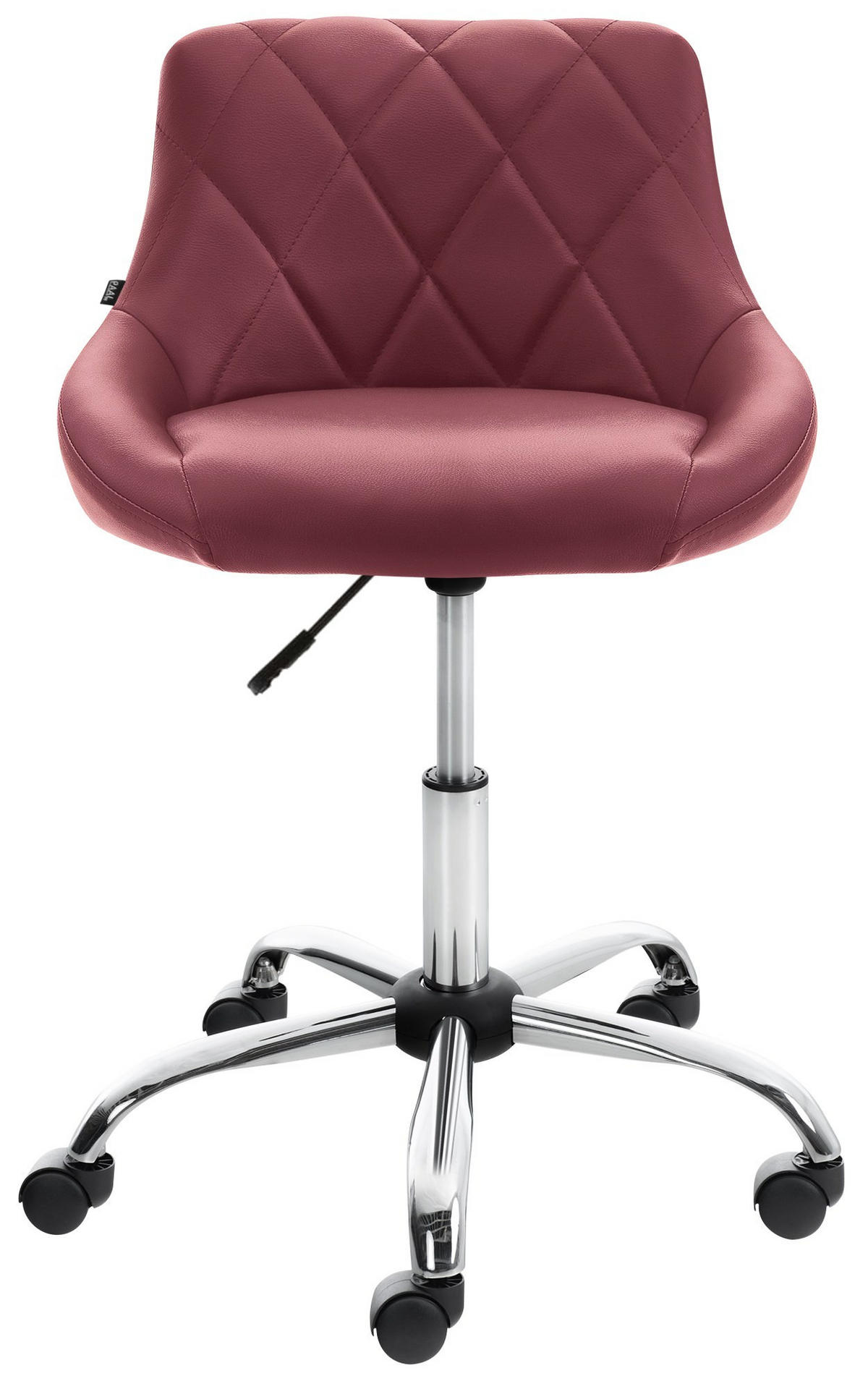 HOCKER Lederlook bordeauxrot - Chromfarben/Bordeaux, Textil/Metall (47/71/49cm) - CLP