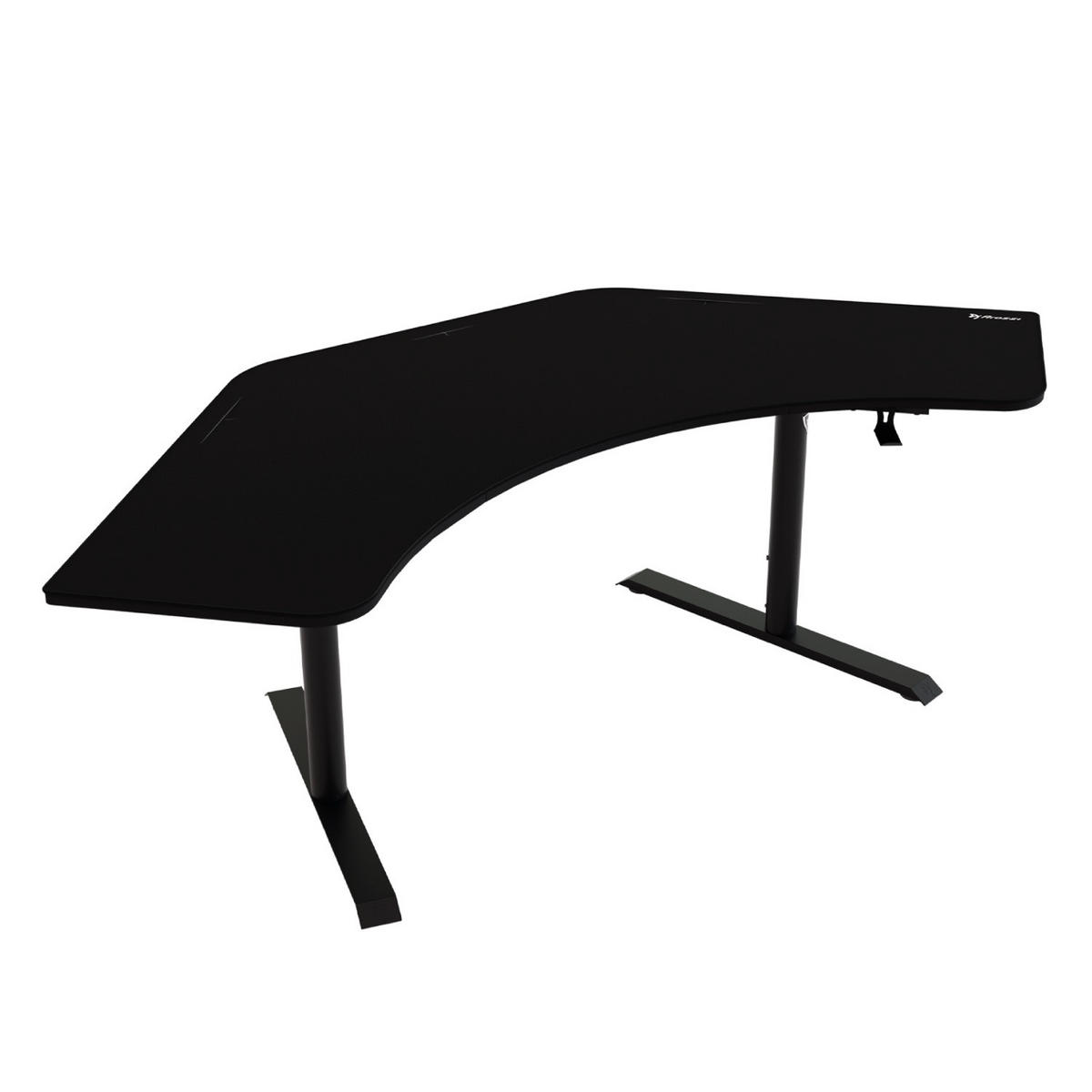 GAMINGTISCH Arena Angelo 225/71/71-81 cm Reines Schwarz - Schwarz, Metall (71/225/71cm) - Arozzi