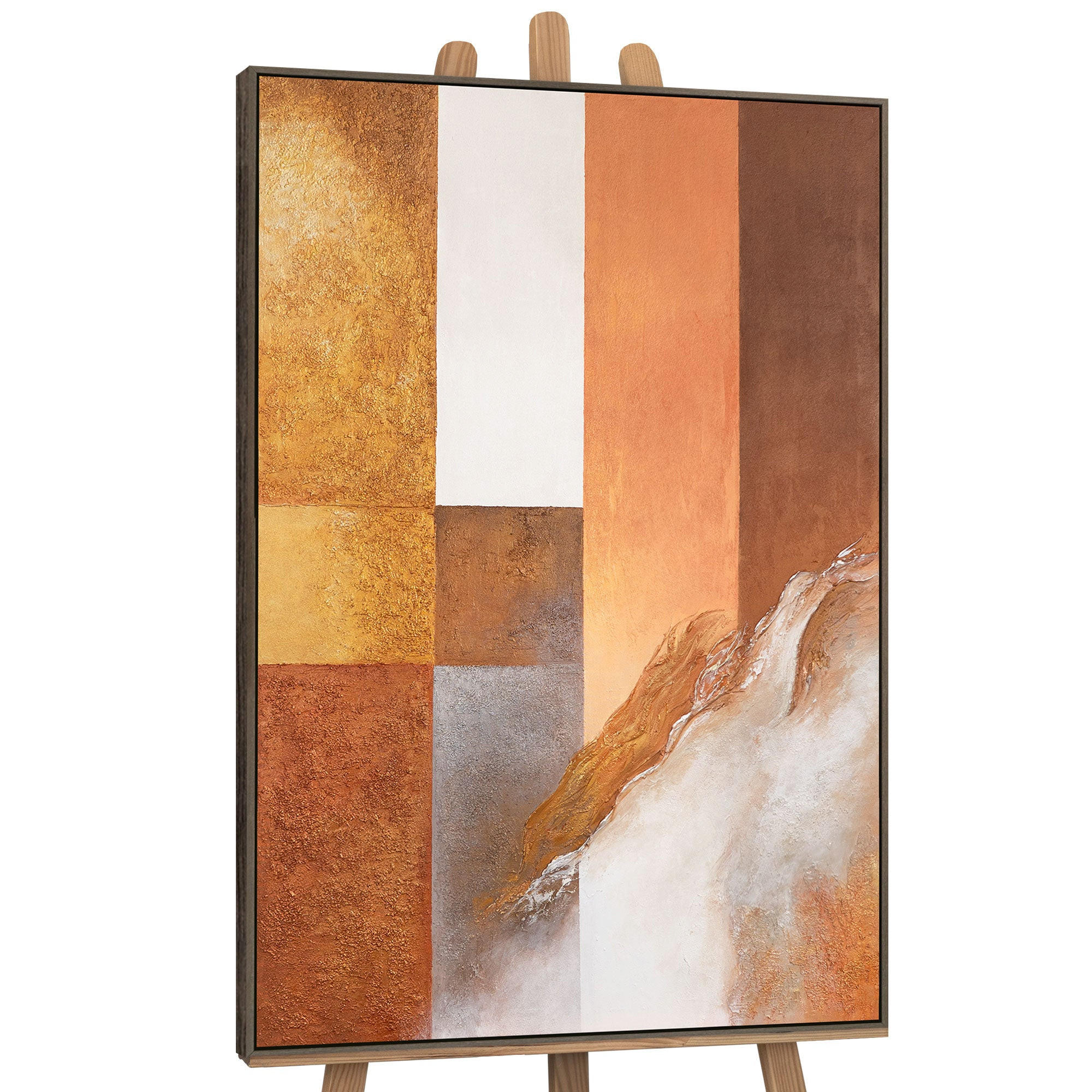 GEMÄLDE Harmonie der Formen Schattenfugenrahmen Grau 120x80 cm - Grau, Holz (120/80cm) - YS-art gallery