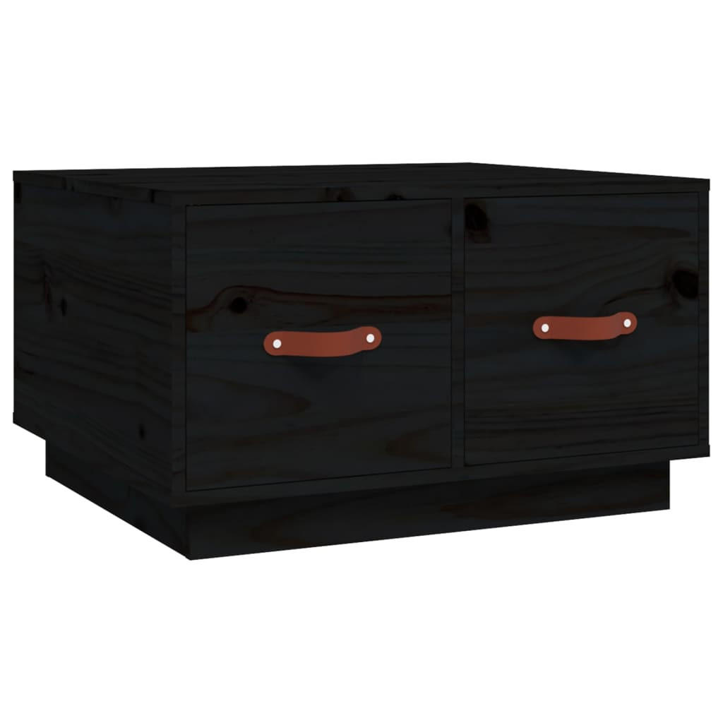 COUCHTISCH Schwarz 60x53x35 cm Massivholz Kiefer - Schwarz, Holz (60/53/35cm) - furnicato