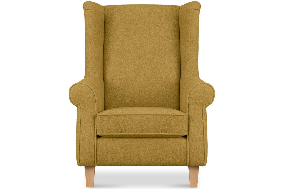 OHRENSESSEL MILES Masivholzbeine buche, honigfarben - Honig, Holzwerkstoff/Buchenholz (82/105/97cm) - KONSIMO®