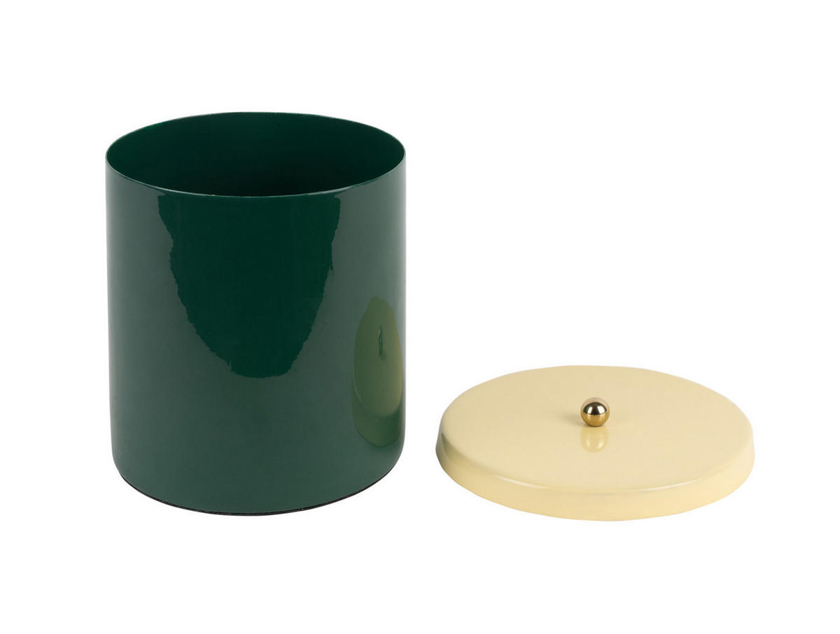 AUFBEWAHRUNGSBOX Double Funky Retro Grün 14/14/14 cm - Grün, Metall (14/14/14cm) - Present Time