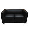 2ER SOFA Schwarz - Schwarz, Leder (137/70/75cm) - MCW