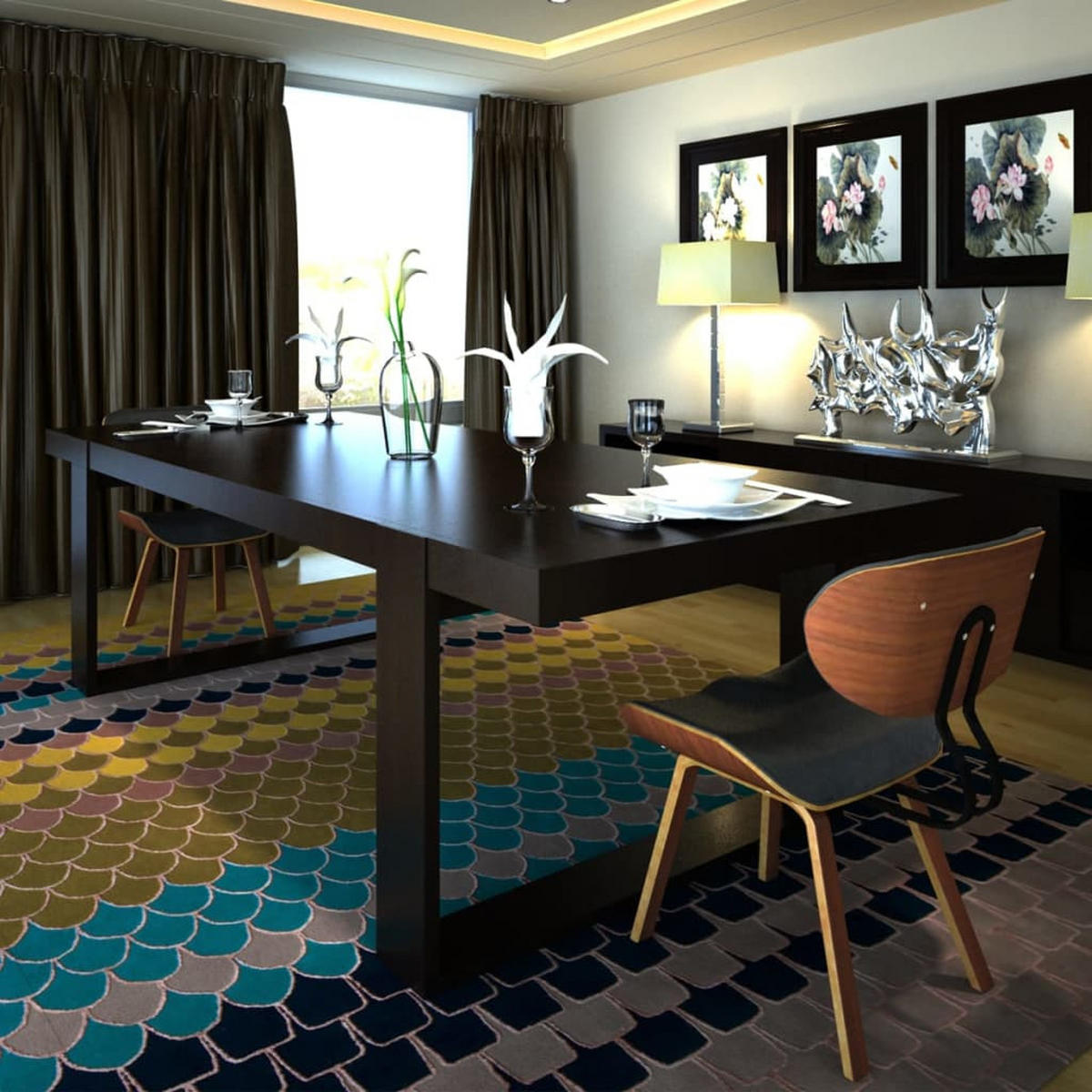 ESSZIMMERSTÜHLE 2er set Bugholz Und Kunstleder - Schwarz/Braun, Leder/Holz (51.5/78/54cm) - vidaXL