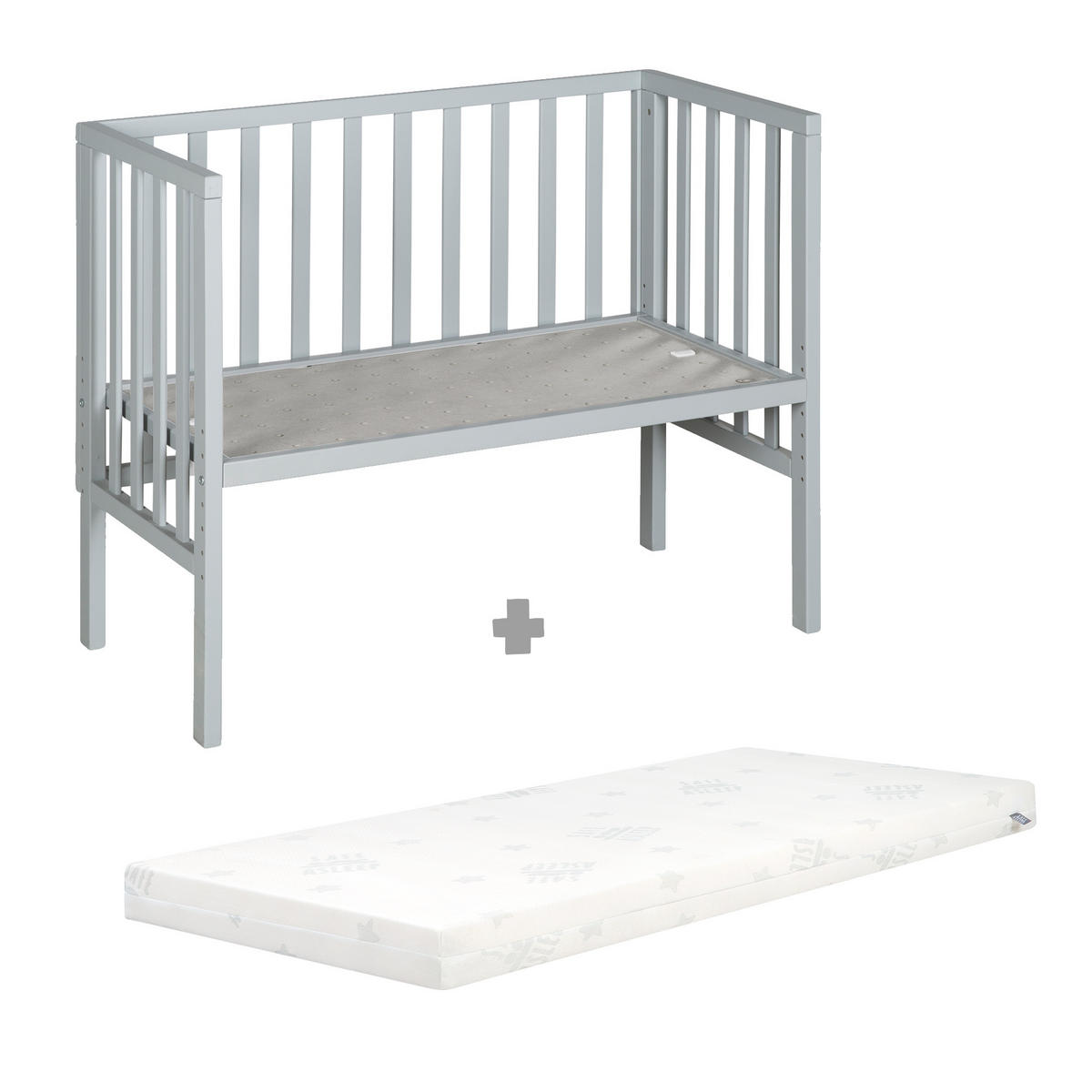 BEISTELLBETT 3in1 Set 90 x 45 cm - Taupe/Weiß, Holzwerkstoff (45/90cm) - Roba