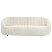 3-SITZER-SOFA Samtstoff cremeweiß Malung - Weiß, Textil (200/68/79cm) - Beliani