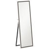 GANZKÖRPERSPIEGEL, 162,6 x 53,5 cm Standspiegel mit Ständer für Wohnzimmer Grau - Weiß/Grau, Glas (2.5/162.6/53.3cm) - HOMCOM