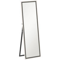 GANZKÖRPERSPIEGEL, 162,6 x 53,5 cm Standspiegel mit Ständer für Wohnzimmer Grau - Weiß/Grau, Glas (2.5/162.6/53.3cm) - HOMCOM