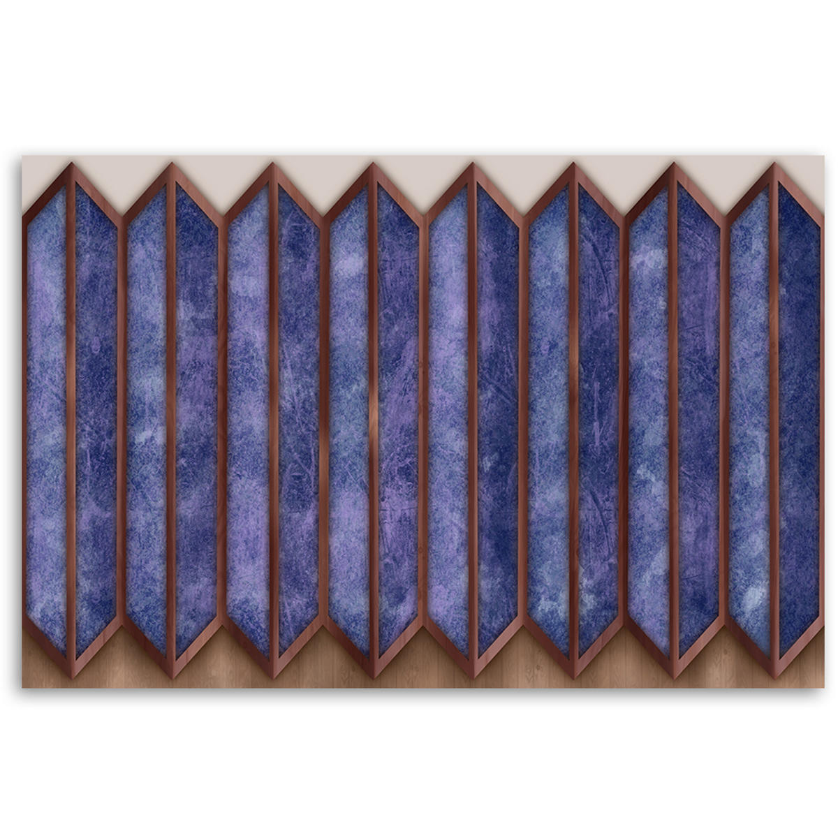 WANDBILD buntes 3d fenster - Blau, Textil (60/40cm) - Feeby