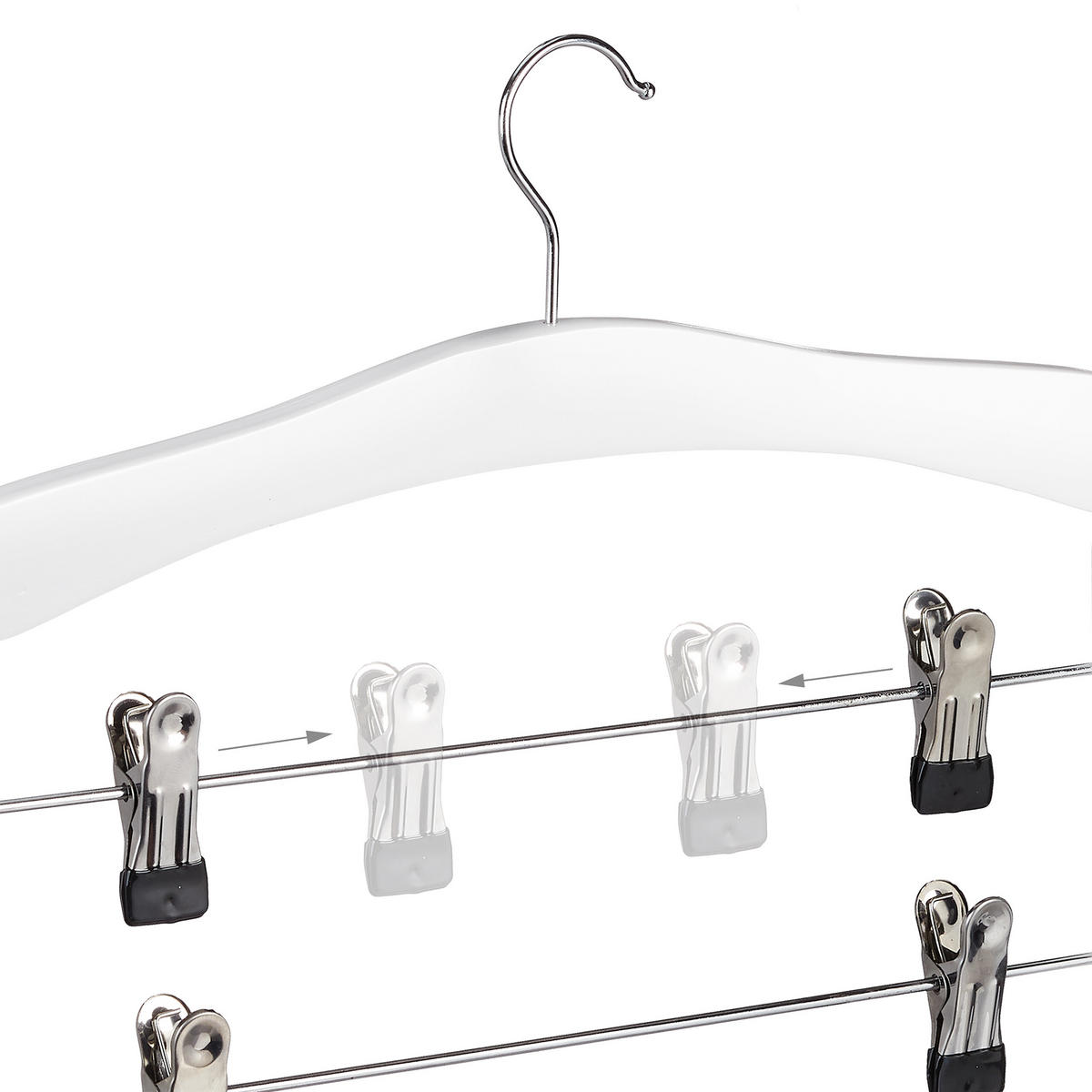 2XMEHRFACH-ROCKBÜGEL - Weiß, Holz/Metall (38/44/2.5cm) - Relaxdays