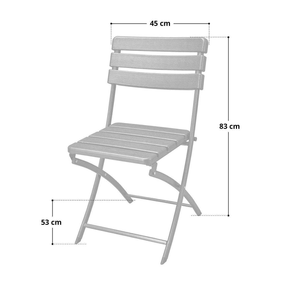 GARTENSTUHL klappbar Schwarz (2er Set) - Schwarz, Metall (45/83/53cm) - SVITA