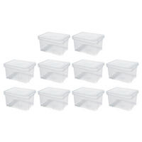 AUFBEWAHRUNGSBOX 10er-Set mehrzweck mit Deckel Transparent HxBxT 26x60x40cm55 Liter - Transparent, Kunststoff (60/26/40cm) - PROREGAL
