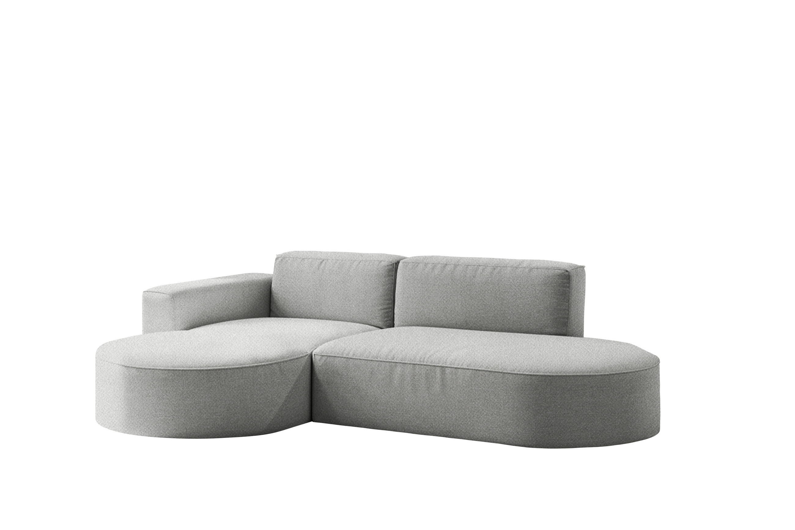 ECKSOFA Modena Studio Falten, Stoff Alpine, Grau Links - Grau, Holz (165/236cm) - Kaiser Möbel