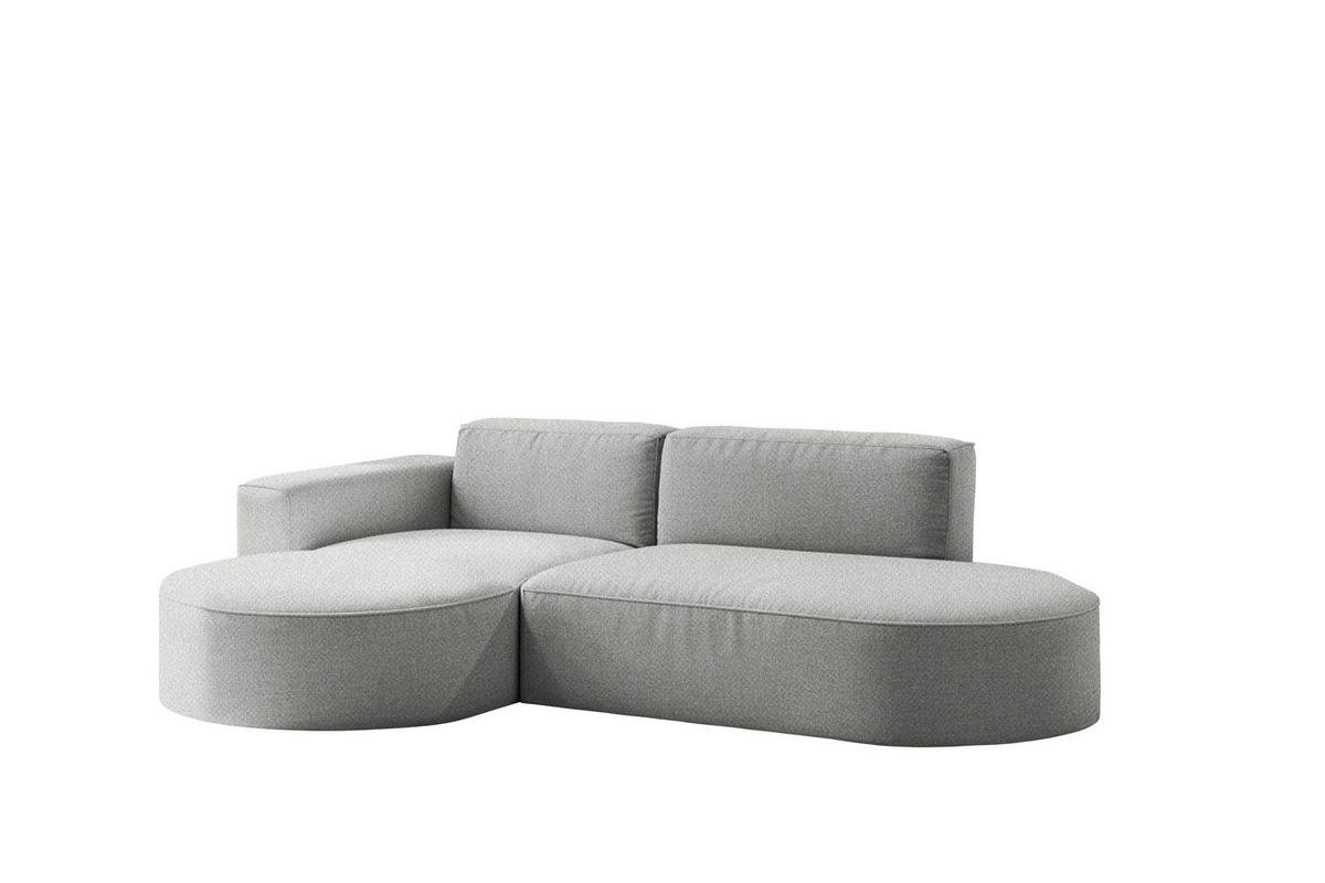 ECKSOFA Modena Studio Falten, Stoff Alpine, Grau Links - Grau, Holz (165/236cm) - Kaiser Möbel