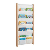 BÜCHERREGAL Natur Weiß Kinder Wand - Multicolor, Holzwerkstoff/Textil (44.5/118/6cm) - Relaxdays