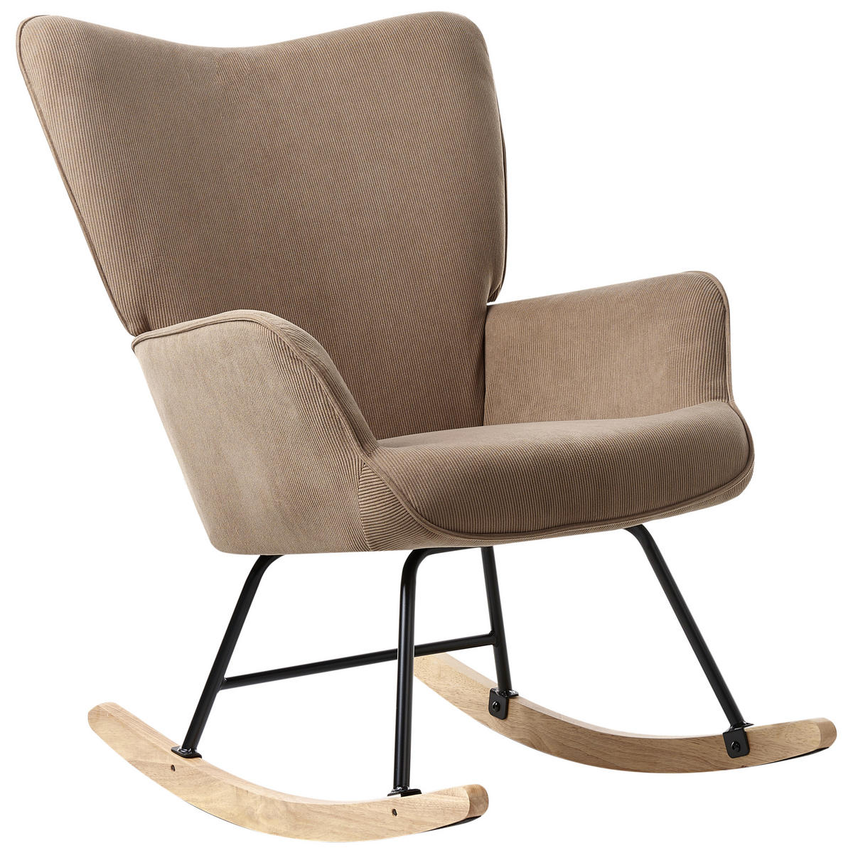 SCHAUKELSESSEL Taupe Arset - Taupe/Schwarz, Textil (71/104/83cm) - Beliani