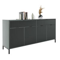 KOMMODE WAVE 165/40/86 cm Grün - Schwarz/Grün, Holzwerkstoff/Metall (165.3/86/40.6cm) - Idohome