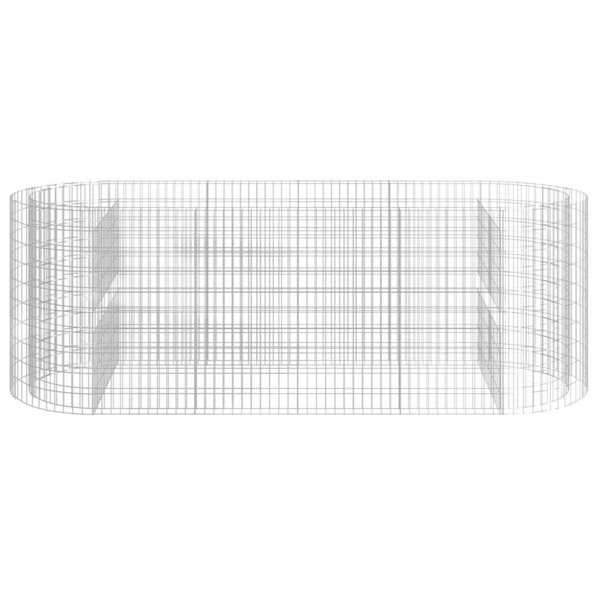 HOCHBEET, Gabionen 300/100/100 cm, aus Verzinktes Eisen, Silber - Silberfarben, Metall (100/100/300cm) - vidaXL