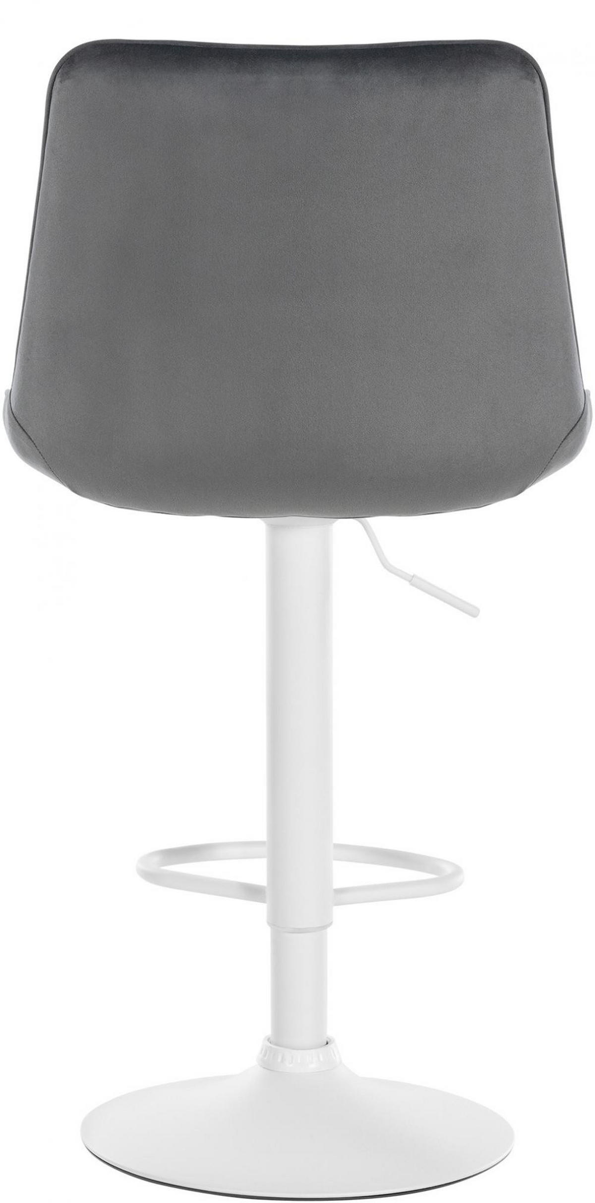 BARHOCKER Samt dunkelgrau - Dunkelgrau/Weiß, Textil/Metall (49.5/91/50cm) - CLP