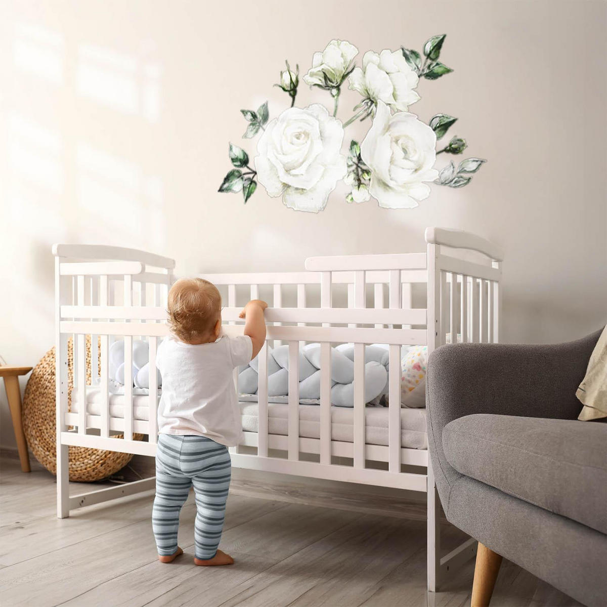 WANDAUFKLEBER 100x172cm - Leuchtende Blüten und Blätter - Multicolor, Kunststoff (100/172/0.1cm) - Wallfluent