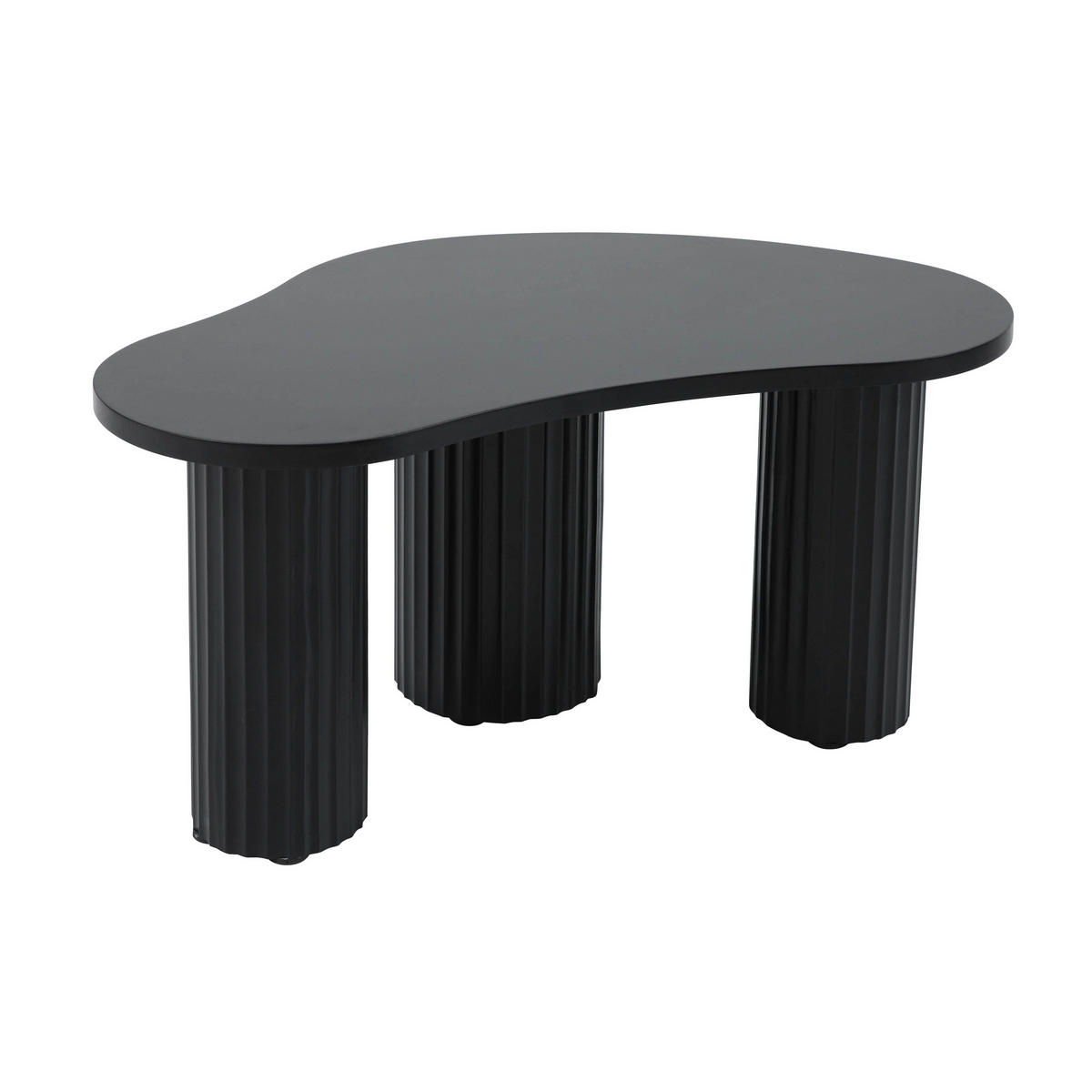 COUCHTISCH, Schwarz - Beige, Holzwerkstoff (100/60/38cm) - Oviala