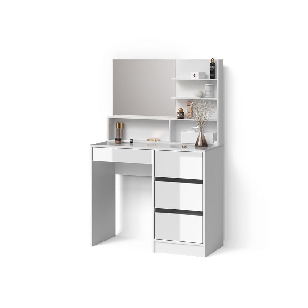 SCHMINKTISCH Imola Weiß 140 cm mit Spiegel - Weiß, Holzwerkstoff (140/75/40cm) - Livinity®