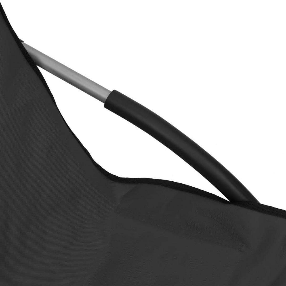KLAPPBARE Strandstühle 2Er Set Schwarz Stoff - Schwarz, Textil (65.5/66/55.5cm) - vidaXL