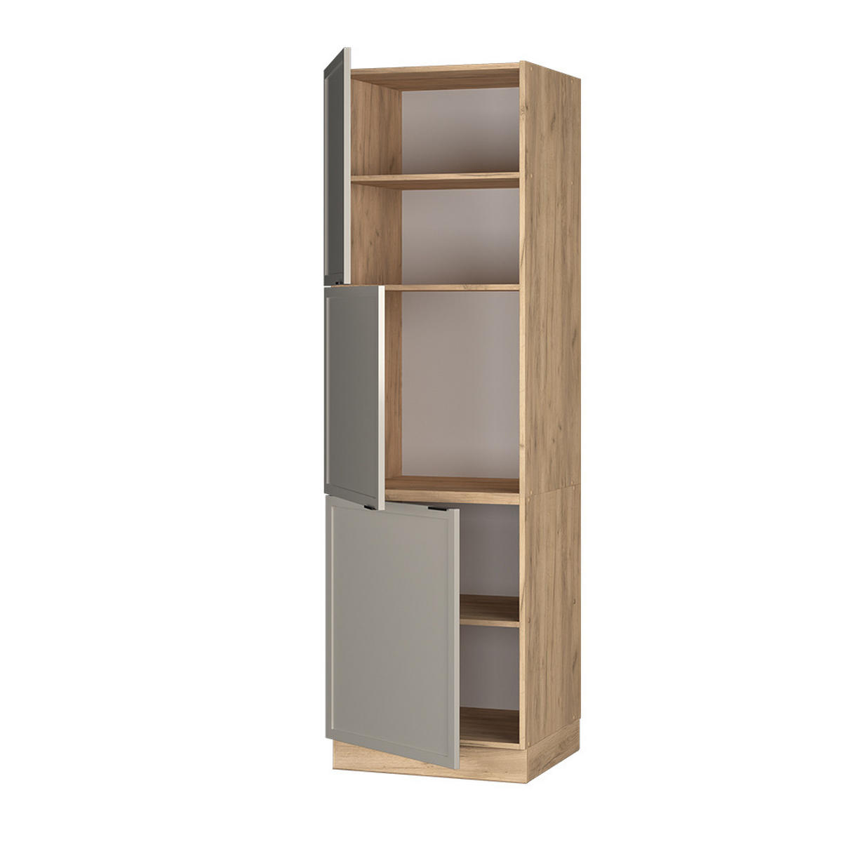 VESTAVNÁ SKŘÍŇKA NA SPORÁK Fame-Line GreyBeige - šedá/medově dubová, kompozitní dřevo (60/206.8/58cm) - Vicco