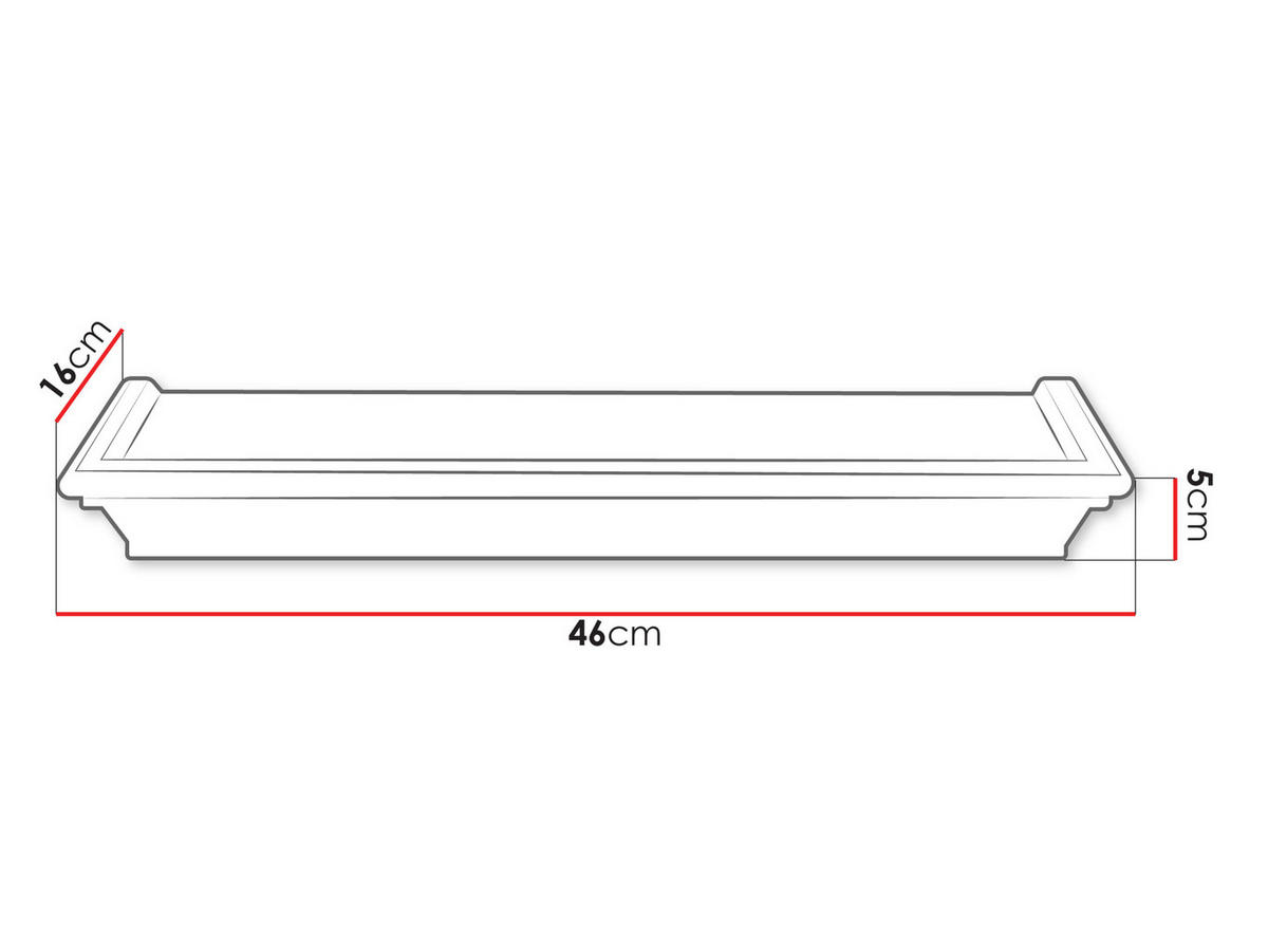 WANDREGAL Wrotyn mit Warmweißer LED Beleuchtung - Schwarz/Weiß, Kunststoff (46/5/16cm) - MIRJAN24