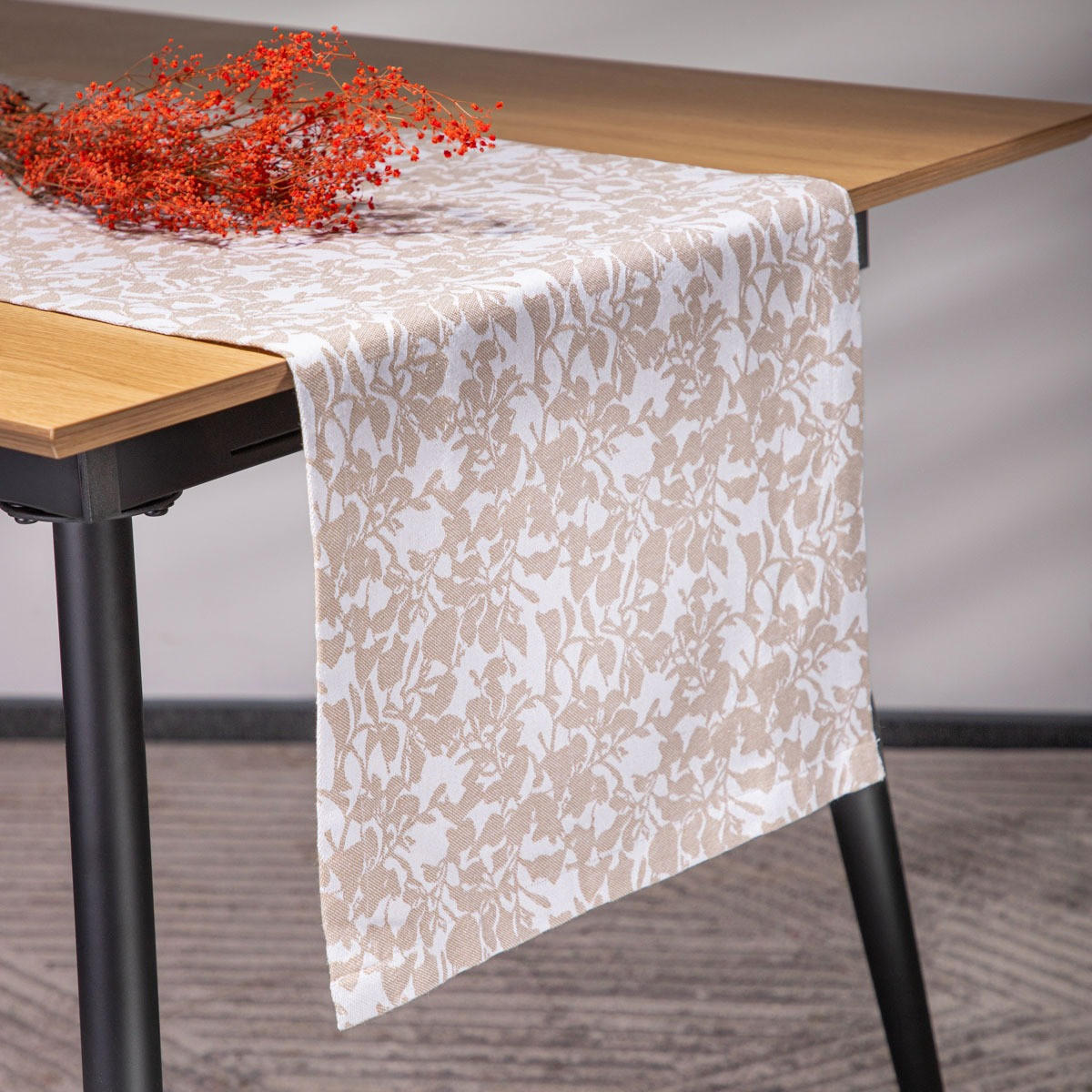 TISCHLÄUFER Ezala 40/160 cm - Beige, Textil (40/160cm) - Homla