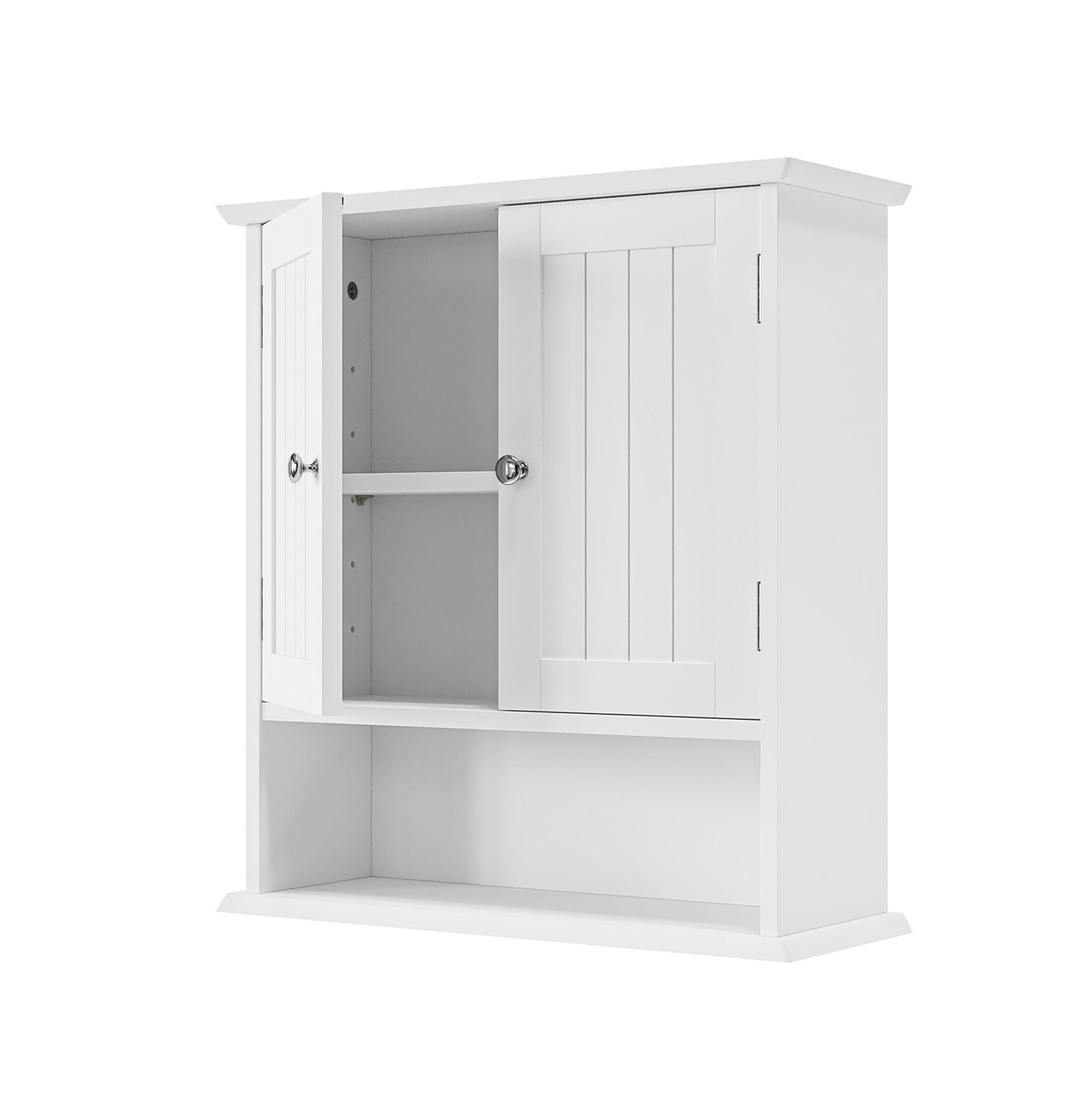 BADEZIMMERSCHRANK zur Wandmontage 54,6 x 19,8 x 59,9 cm Weiß - Weiß, Holzwerkstoff (19.8/59.9/54.6cm) - Beauniv