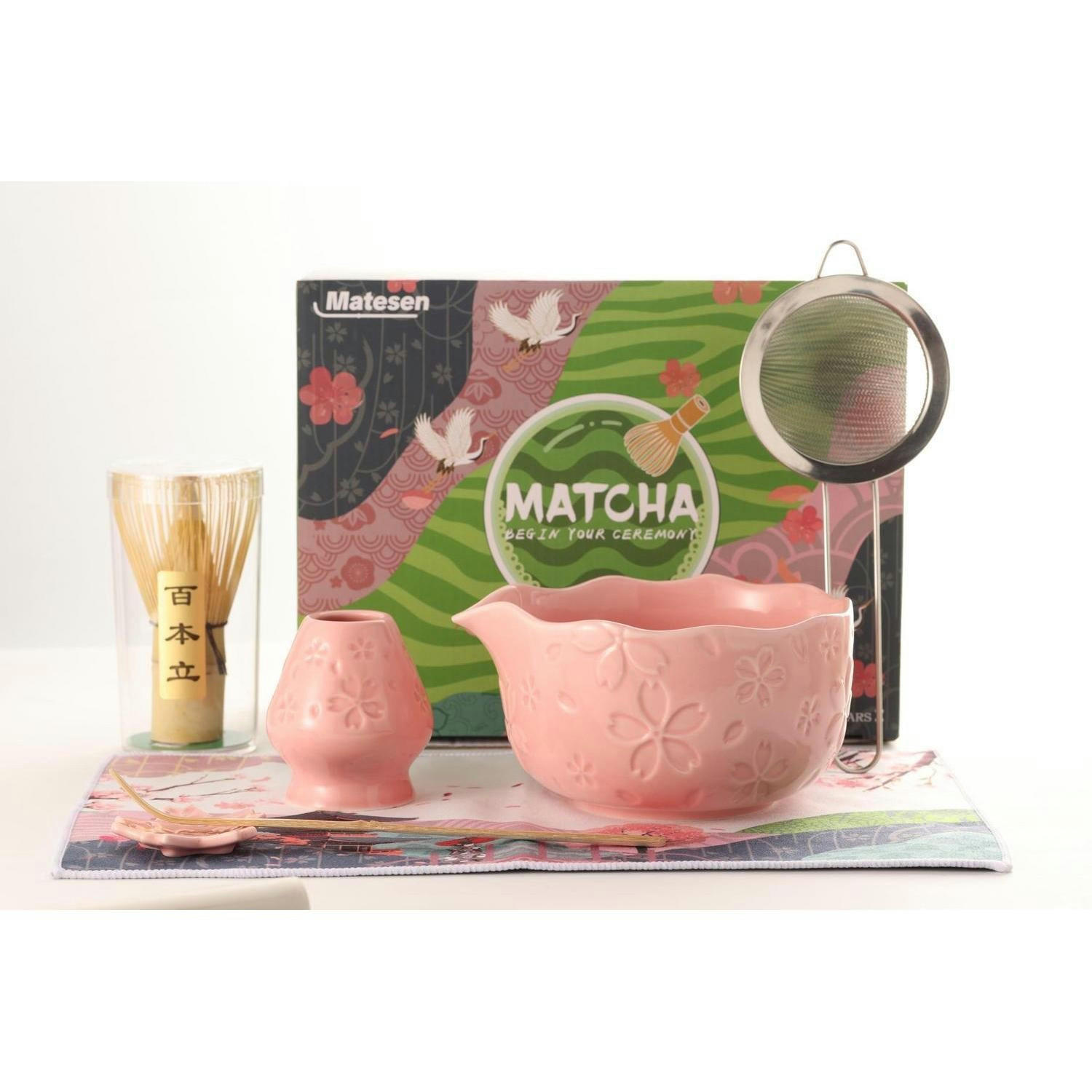 MATCHA Set 7-teilig Rosa Keramik Bambus - Rosa, Keramik (15/10/15cm)