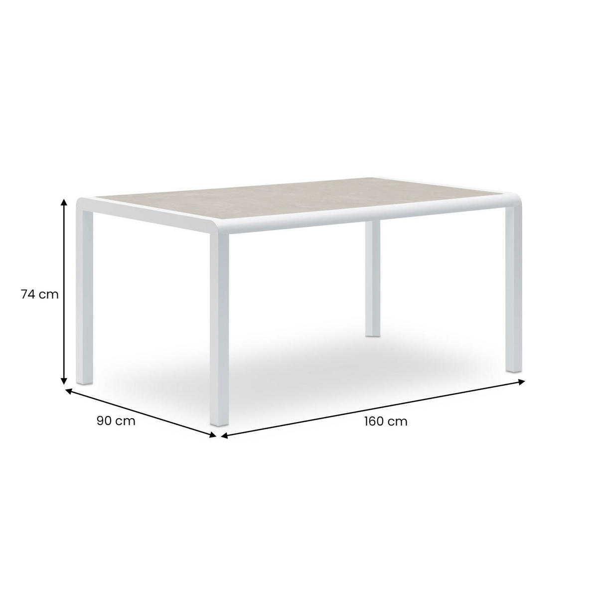 GARTENMÖBEL SET TRAPANI 7er Set grau, weiß - Grau, Glas/Metall - IDIMEX