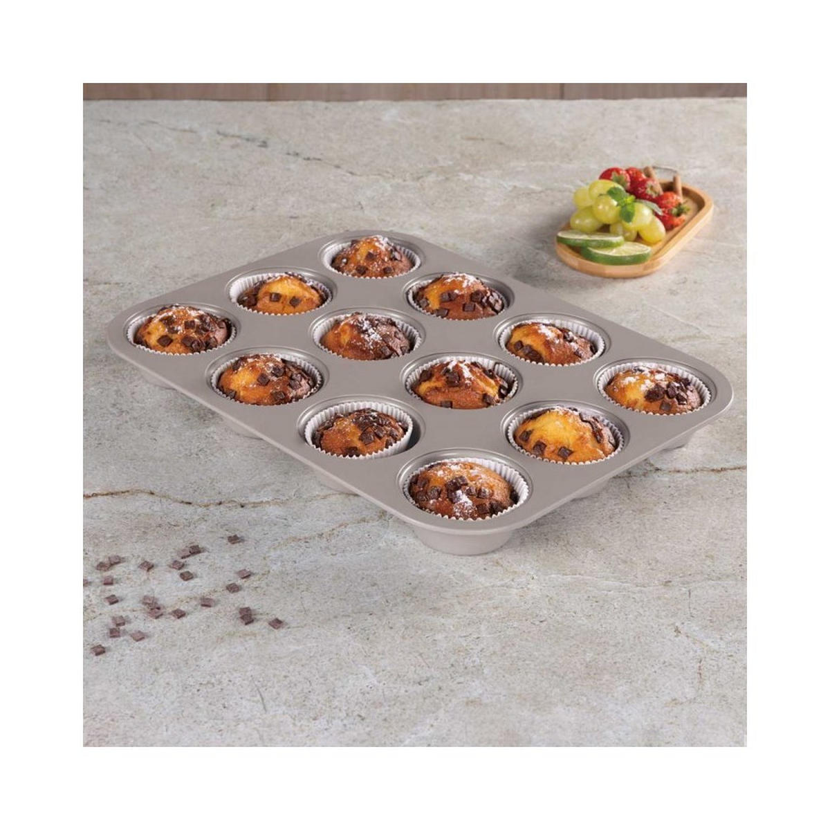 MUFFINFORM Grau 35/26.5/3 cm BH7947 - Grau, Metall (26.5/3/35cm) - Berlinger Haus